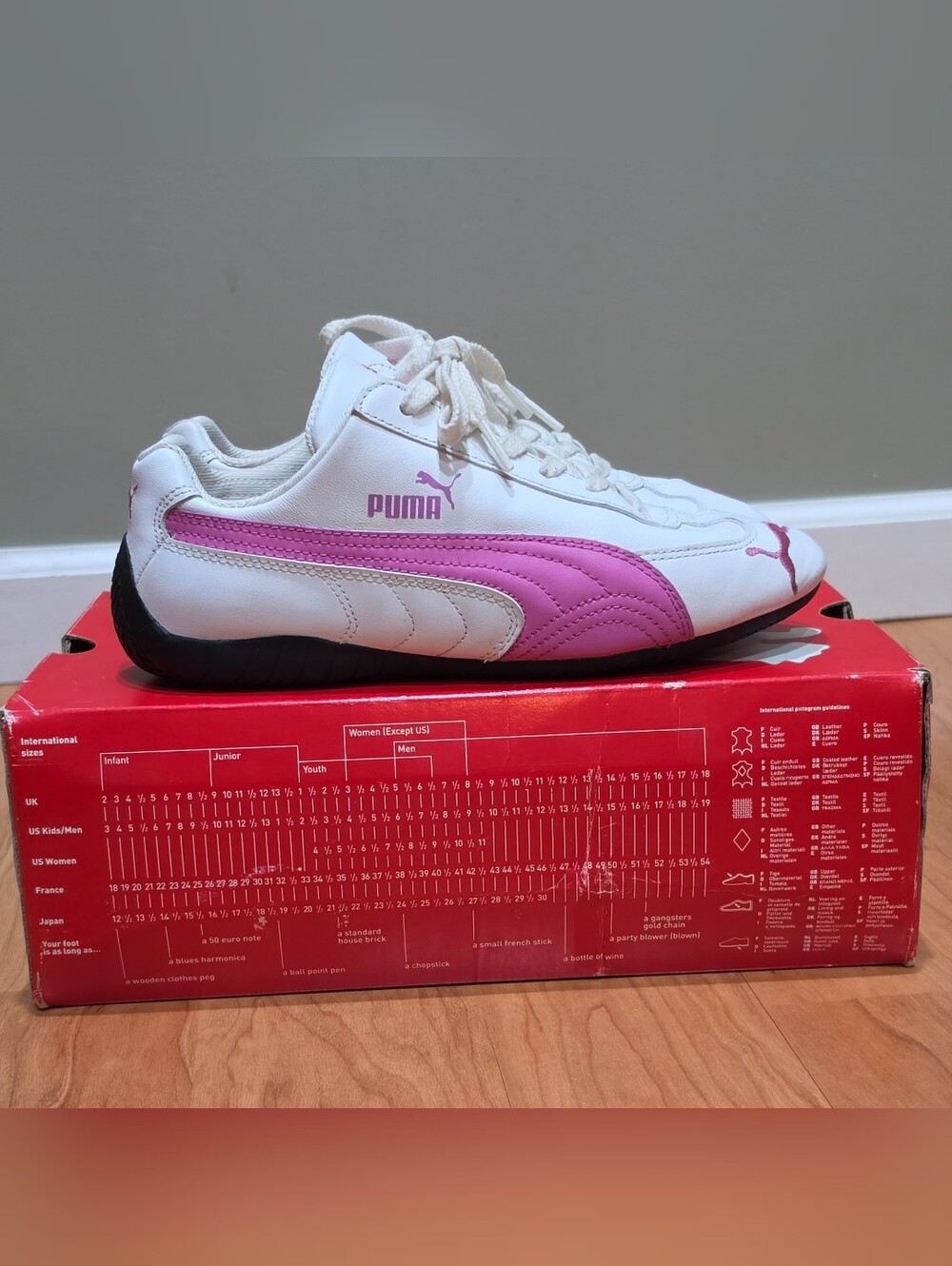 PUMA Speed Cat ST Low Top Lace-Up Athletic Sneakers White/ Pink Black 300535-07 - Picture 16 of 16